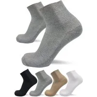 sogzz Diabetikersocken 6-12 Paar Kurzsocken ohne Gummi ohne Naht 80% Baumwolle Damen Herren (Diabetiker Socken kurz ohne Gummibund, 6-Paar)