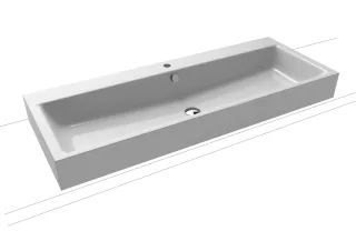 Kaldewei Aufsatzwaschtisch Puro, Modell 3168 mit Überlauf 1200x460, 907006033199 907006033199
