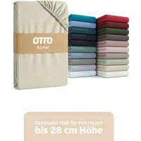 OTTO home Spannbettlaken BLACKBERRY in PREMIUM und BASIC Qualität, 100% Baumwolle, Jersey (160 g/m), Gummizug: rundum, (1 Stück), für hohe Matratzen bis 28 cm, Bettlaken, Spannbetttuch, Boxspring