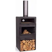 CookKing Grillkamin Terrassenofen Vento Plus, inkl. Pizzaofen, Stahl, 50x50x150 cm
