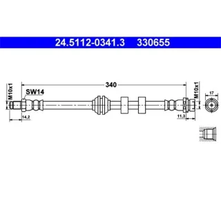 ATE Bremsschlauch vorne Ford Focus 1