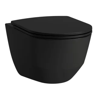 Laufen Pro WC-Set Tiefspül-WC wandhängend+Sitz, 530x360mm, spülrandlos, schwarz matt H8669577160001