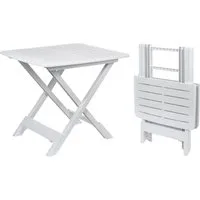 Progarden Klapptisch Beistelltisch Campingtisch Kunststoff Gartentisch Klein 50 cm weiß (Stück, 1-St., Packung), Gartentisch, leicht, zusammenklappbar, Kunststoff