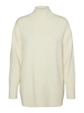 VERO MODA - VMGOLD LS HIGHNECK PULLOVER GA REP birch - Gr. - XL