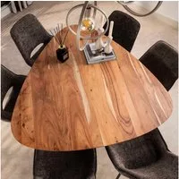 alesvelt Esstisch NEVIO TRIANGOLO Organischer Massivholztisch mit Spider-Gestell (1-Tisch), 135x76cm Akazie massiv 6 Personen