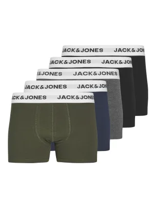 JACK&JONES - JACBASIC WHITE WB TRUNKS 5 PACK NOOS JNR Black - Gr. - 164