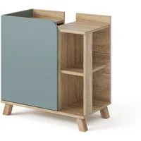 Vicco Waschbeckenunterschrank Karen, Sonoma/Blau-Grau, 60 x 65 cm mit Tür und offenen Fächern (1-St)