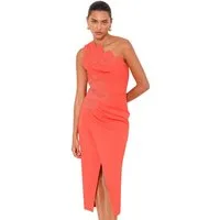 LIPSY Midikleid Lipsy einschulteriges Midikleid + Mesh, Kurzgröße (1-tlg)