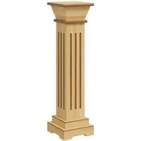vidaXL Blumenständer Klassischer Säulen-Pflanzenständer Helles Holz 17x17x66 cm (1 St)