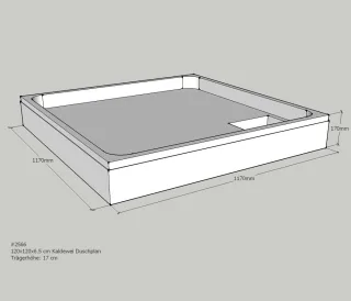 Neuesbad Wannenträger für Kaldewei Duschplan 120x120x6,5 SD21818