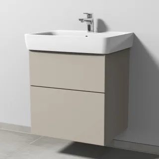 Sanipa 3way Waschtischunterbau zu Geberit Renova Plan Waschtisch mit 2 Auszügen, Kaschmir-Matt SP8751U