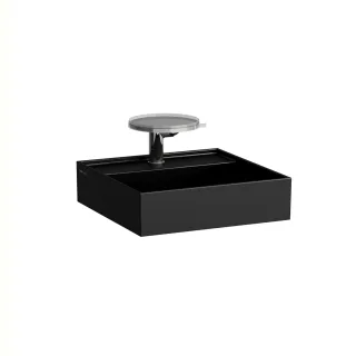 LAUFEN Handwaschbecken Kartell · LAUFEN 460x460x150, 2 Hahnloch, ohne Überlauf, schwarz matt H8153317168151