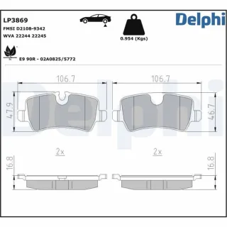 Delphi Bremsbel?ge hinten MG MG 6 1,8 T
