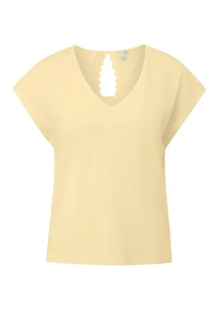 Q/S designed by - T-Shirt mit Cutout am Rücken gelb - Gr. - S