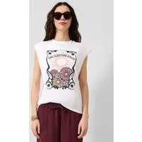 QS Kurzarmshirt T-Shirt Lässiges Baumwolltop mit Frontprint