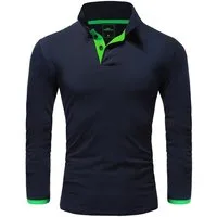 REPUBLIX Poloshirt LEX Herren Basic Langarm Kontrast Polo Hemd