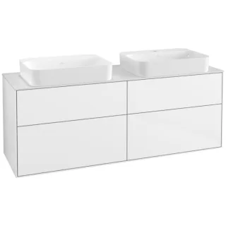 Villeroy und Boch Finion Waschtischunterschrank G72100GF 160x60,3x50,1cm, Glass White Matt, Glossy white lacquer