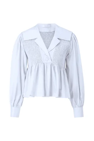 Rich & Royal - Cotton Blouse with Peplum white - Gr. - 36