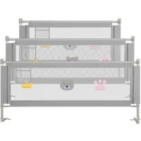 Clanmacy Bettschutzgitter 3X Bettgitter Bettschutzgitter Kinderbettgitter Kinder Baby Bettschutz (180+200+200CM, 3 St), aus Metall