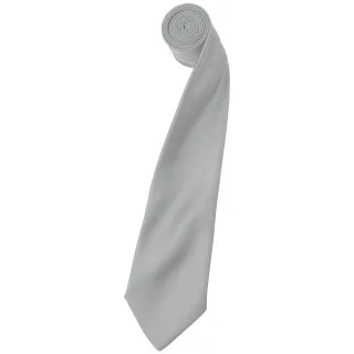 Premier Mens Plain Satin Krawatte (schmale Klinge) (2er-Pack) (Silbergrau)
