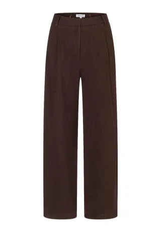 MORE & MORE - Marlenehose in Crinkle-Optik braun - Gr. - 34