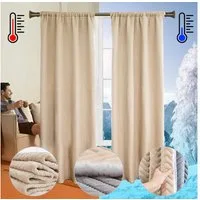Sunicol Gardine Plüsch Thermovorhang Blickdichte Kälteschutz Wärmeisolierend (2 St), Doppellagige Gardinen für Wohnzimmer Schlafzimmer