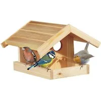 ELMATO Futterhaus Elmato 10182 Futterhaus Meise Futterstelle Naturholz, 28x15x20cm