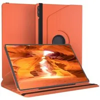 EAZY CASE Tablet-Hülle Rotationcase für Samsung Galaxy Tab S11 Ultra 14,6 Zoll, Tabletschutz robust magnetisch verstellbar Klappetui mit Deckel Orange
