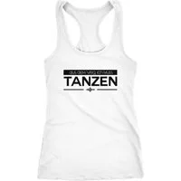 MoonWorks Tanktop Damen Tanktop aus dem Weg ich muss tanzen Party Feiern Sprüche Festival Racerback Moonworks®