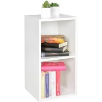 Wohnling Standregal WL5.175 WL5.175 Holz 30x60x30 cm Modern Weiß Regal Klein Holzregal, 30x60x30 cm Modern Weiß, Regal Klein Schmal, Ablageregal 2 Fächer, Bücherregal Nischenregal