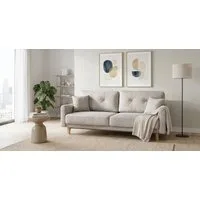 OTTO home 3-Sitzer TRIPLO optionale Schlafsofa mit Bettkasten, Maße B/T/H: 215/100/89 cm, Wahlweise Bettfunktion - Liegefläche 145x191 cm, Rücken-, Zierkissen