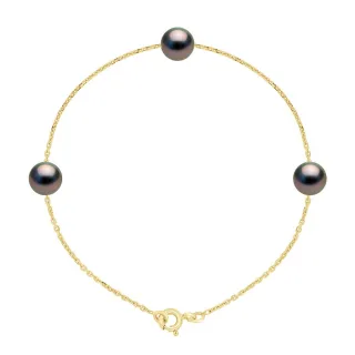Armband TRIO - 3 echte Tahiti-Zuchtperlen, rund 7-8 mm