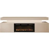 MIRJAN24 TV-Schrank EF 2D Glossa Bis mit Kamin (mit zwei Drehtüren) Realistische LED-Flamme