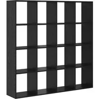 vidaXL Bücherregal Bücherregal Schwarz Eichen-Optik 137,5 x 29 x 137,5 cm, 1-tlg.