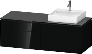 Duravit L-Cube Konsolenwaschtischunterbau wandhängend Schwarz Hochglanz 1420x550x482 mm - LC4870R404 LC4870R40400000