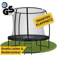 Zero Gravity Gartentrampolin Trampolin Outdoor Ø183/244/305/366/427cm mit smartem Klappnetz, Ø 244 cm, TÜV GS geprüfte Sicherheit