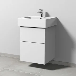 Sanipa 3way Waschtischunterbau zu Duravit Vero Waschtisch mit 2 Auszügen, Weiß-Soft SM71543