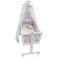 VitaliSpa® Babybett, Weiß, 102.5 x 140 cm mit Rollen