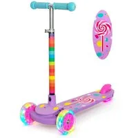 Nattork Scooter dreirädriger Kinderroller ab 3–6 Jahren mit blinkenden LED-Rädern, (1 tlg), Höhenverstellbarer Kinderscooter für Mädchen und Jungen