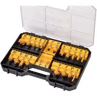 Fräser-Set DT90017, 22-teilig schwarz/gelb, 8mm Schaft
