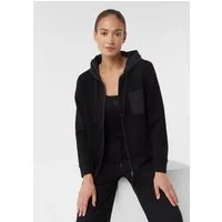 comma Sweatjacke Sweatshirt Sweatshirtjacke im Fabricmix mit Brusttasche