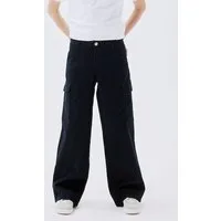 Name It Cargohose NKFROSE für Mädchen mit Cargotaschen und Stretch unifarben, modisch, regular fit, Baumwollmischung, Web
