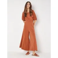 Apricot Palazzohose Linen Mix Palazzo Trousers mit elastischem Bund
