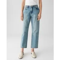 OPUS Relax-fit-Jeans LISSIE CITY aus Dry Indigo® Mid Rise Tapered Fit, Cropped, leichte Used-Effekte