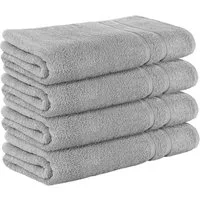 StickandShine Saunatuch 4er Set Premium Frottee Saunatücher 80x200 cm HELLGRAU Frottee