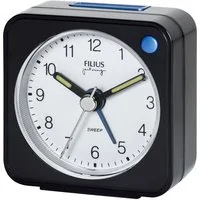 FILIUS zeitdesign Quarzwecker Wecker, Schlafzimmer, Leuchtzeiger, Beleuchtung, schleichende Sekunde