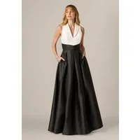 Adrianna Papell Abendkleid Colorblock Mikado Gown Maßgeschneidertes Smokingkleid mit Farbblock-Design