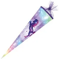 Nestler Schultüte Nestler Schultüte Galaxy Unicorn eckig mit Tüllverschluss 85cm