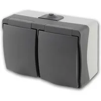 ChiliTec Aufputz-Steckdose NUQUI Feuchtraum 2-fach Steckdose horizonta IP54