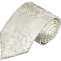 Paul Malone Krawatte Herren Hochzeitskrawatte floral - Mikrofaser - Bräutigam Breit (8cm), ivory V41